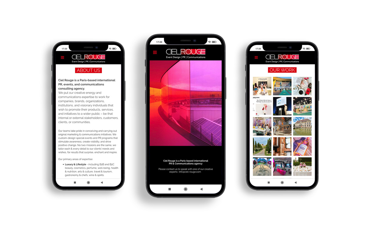 Webdesign du site Ciel Rouge