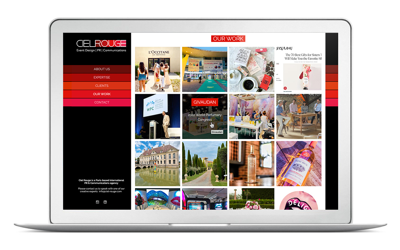 Webdesign du site Ciel Rouge