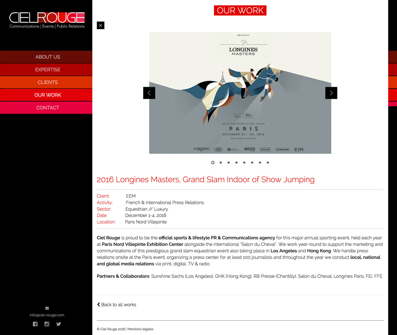 Webdesign du site Ciel Rouge