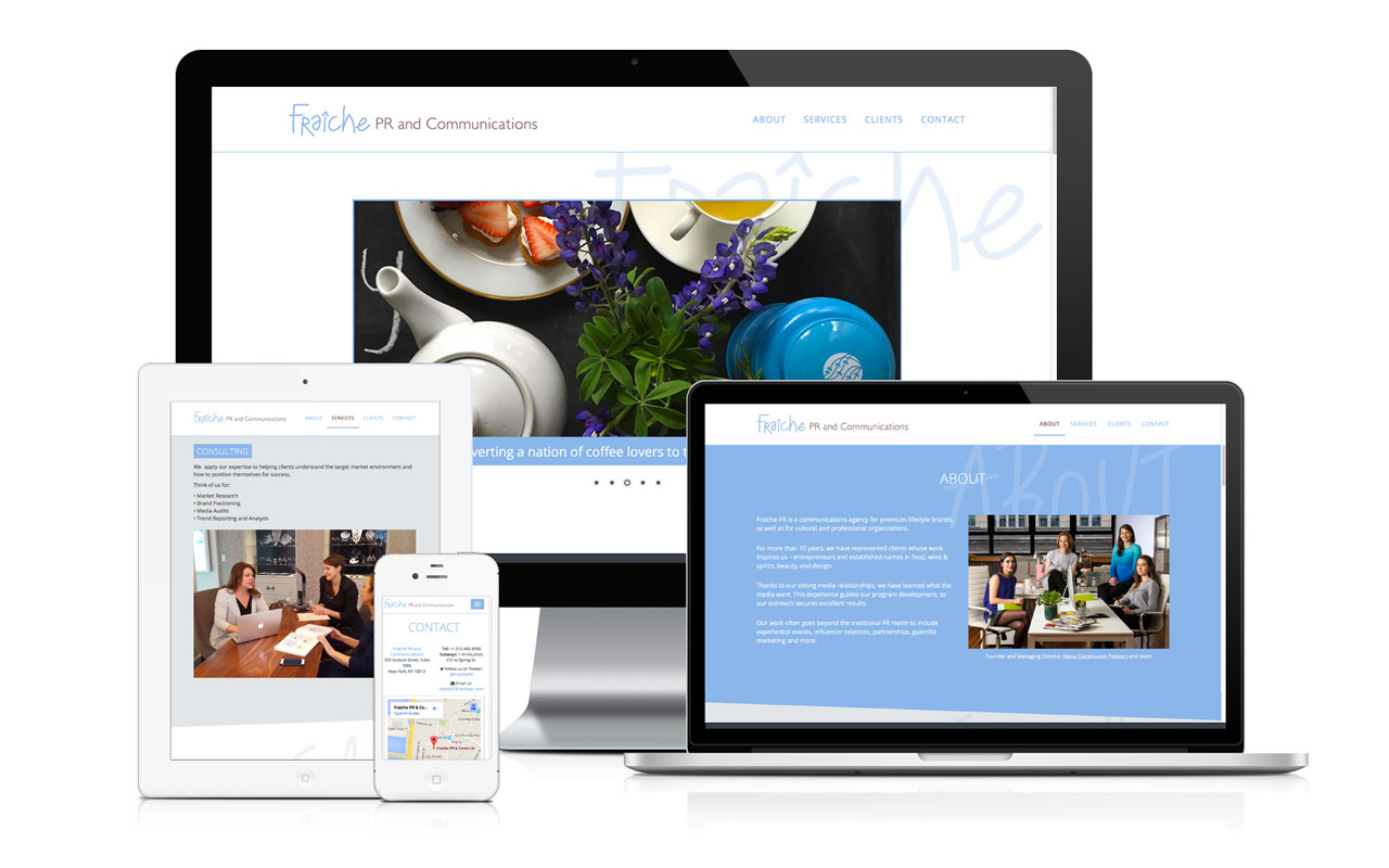Webdesign du site Fraiche PR