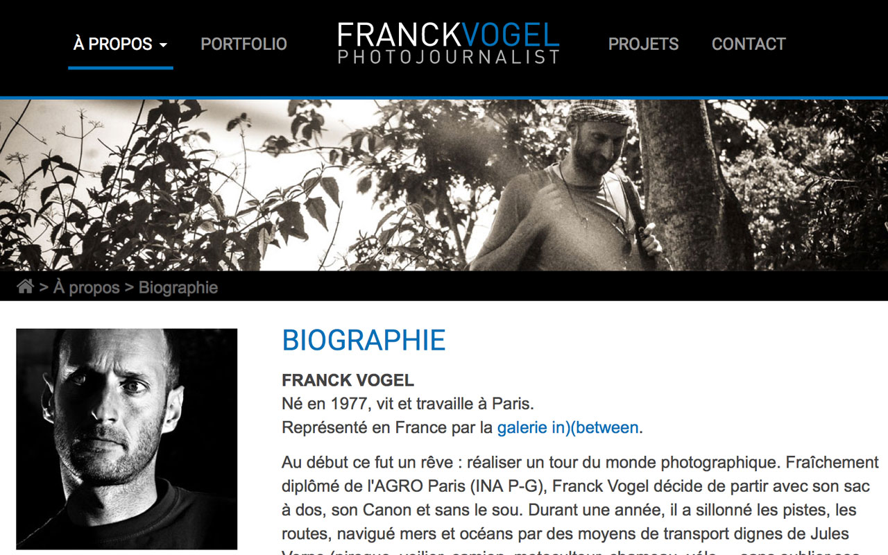 Webdesign du site de Franck Vogel