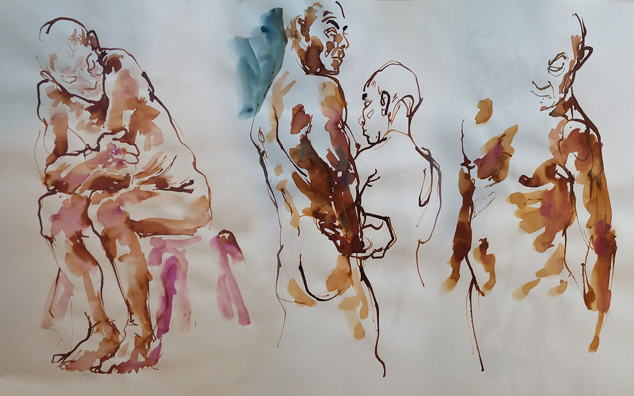 Modèle vivant à l'atelier